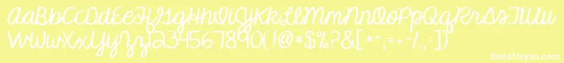 Kgmakesyoustronger Font – White Fonts on Yellow Background