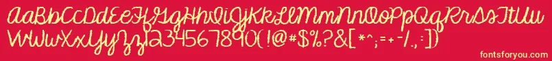 Kgmakesyoustronger Font – Yellow Fonts on Red Background