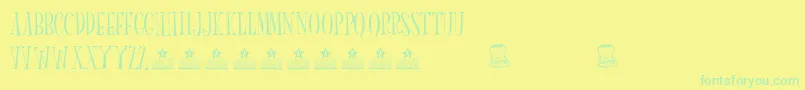 MrFinkPersonalUse Font – Green Fonts on Yellow Background