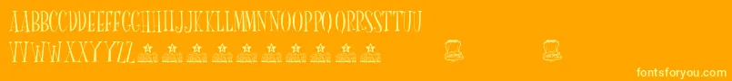 MrFinkPersonalUse-Schriftart – Gelbe Schriften auf orangefarbenem Hintergrund