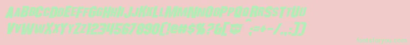 WreckersItalic Font – Green Fonts on Pink Background