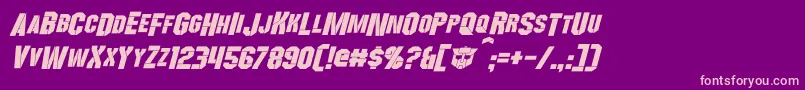 WreckersItalic Font – Pink Fonts on Purple Background