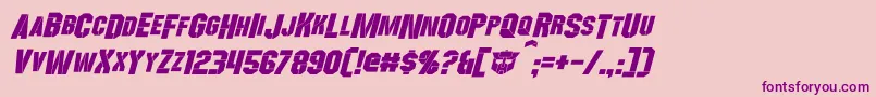 WreckersItalic Font – Purple Fonts on Pink Background