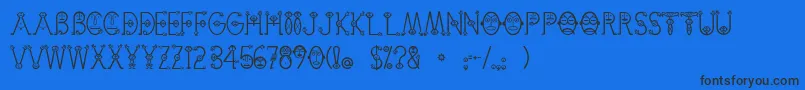 Шрифт CemiTaino – чёрные шрифты на синем фоне