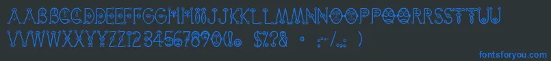 CemiTaino-Schriftart – Blaue Schriften auf schwarzem Hintergrund
