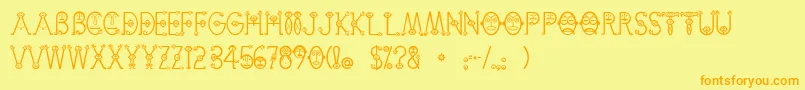 CemiTaino Font – Orange Fonts on Yellow Background