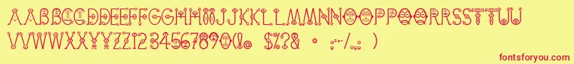 CemiTaino Font – Red Fonts on Yellow Background