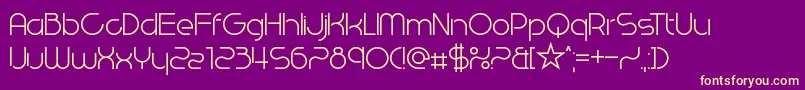WestEndKnights-fontti – keltaiset fontit violetilla taustalla