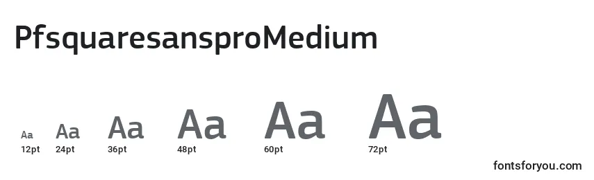 Размеры шрифта PfsquaresansproMedium