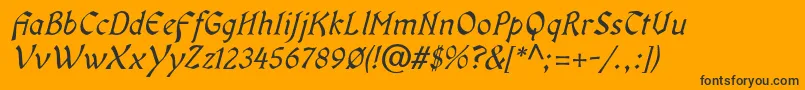 Fonte OldaniaadfstdItalic – fontes pretas em um fundo laranja
