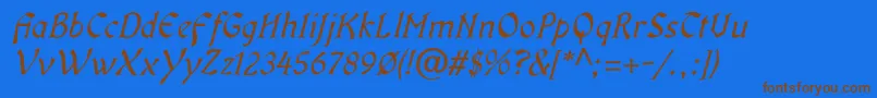 OldaniaadfstdItalic Font – Brown Fonts on Blue Background