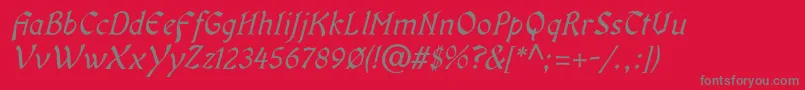 OldaniaadfstdItalic Font – Gray Fonts on Red Background
