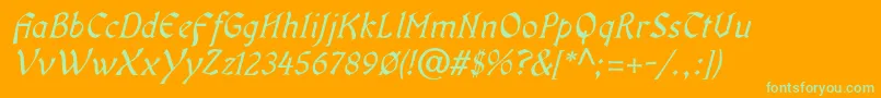 OldaniaadfstdItalic Font – Green Fonts on Orange Background