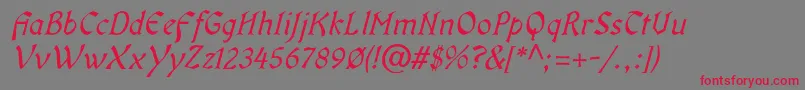 OldaniaadfstdItalic Font – Red Fonts on Gray Background