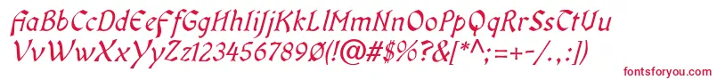 OldaniaadfstdItalic Font – Red Fonts on White Background