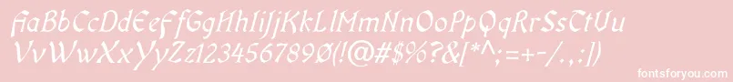 OldaniaadfstdItalic Font – White Fonts on Pink Background