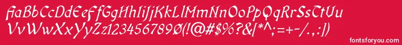 OldaniaadfstdItalic Font – White Fonts on Red Background