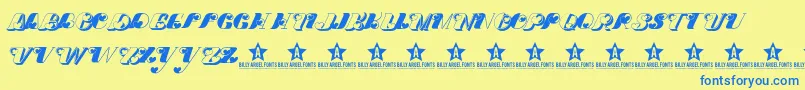 DoveloveTrial Font – Blue Fonts on Yellow Background