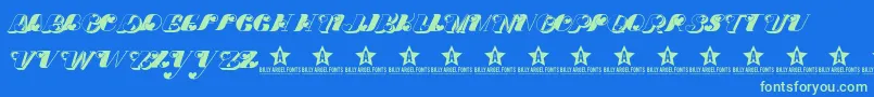 DoveloveTrial Font – Green Fonts on Blue Background