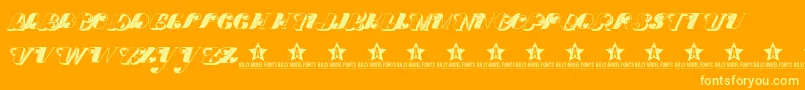 DoveloveTrial Font – Yellow Fonts on Orange Background
