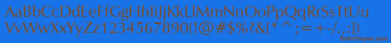 ZapfHumanist601Bt Font – Brown Fonts on Blue Background