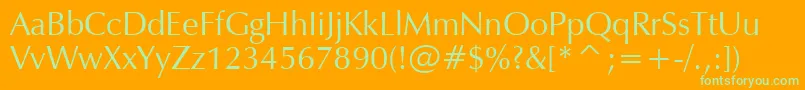ZapfHumanist601Bt Font – Green Fonts on Orange Background