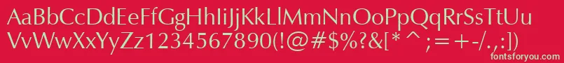 ZapfHumanist601Bt Font – Green Fonts on Red Background