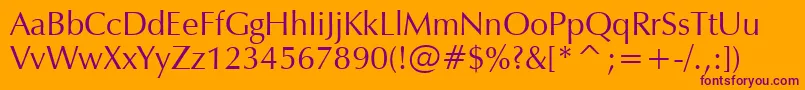 ZapfHumanist601Bt Font – Purple Fonts on Orange Background