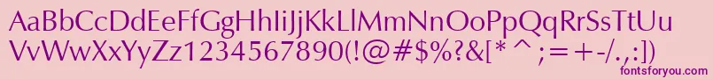 ZapfHumanist601Bt Font – Purple Fonts on Pink Background