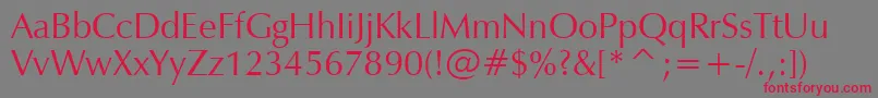 ZapfHumanist601Bt Font – Red Fonts on Gray Background