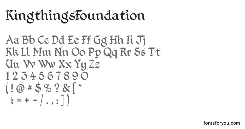 A fonte KingthingsFoundation – alfabeto, números, caracteres especiais