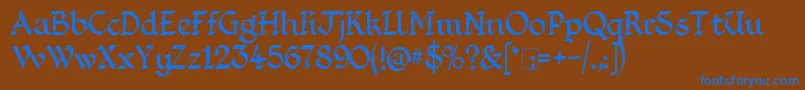 KingthingsFoundation Font – Blue Fonts on Brown Background