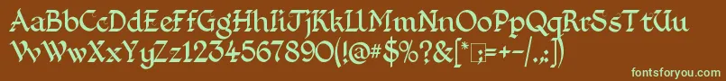 KingthingsFoundation Font – Green Fonts on Brown Background