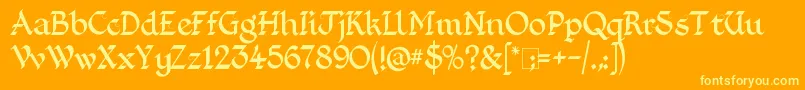 KingthingsFoundation Font – Yellow Fonts on Orange Background