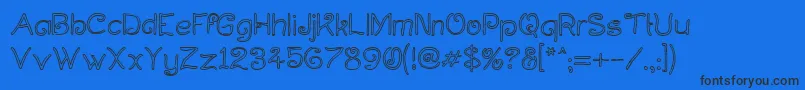 CurlmudgeonHollow-Schriftart – Schwarze Schriften auf blauem Hintergrund