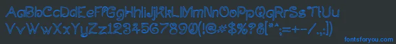 CurlmudgeonHollow Font – Blue Fonts on Black Background