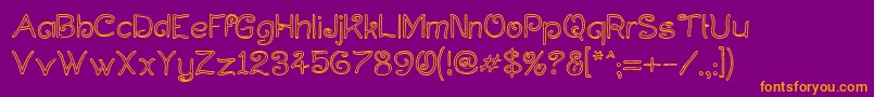 CurlmudgeonHollow Font – Orange Fonts on Purple Background