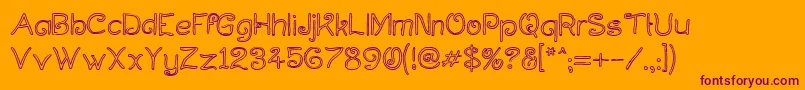 CurlmudgeonHollow Font – Purple Fonts on Orange Background