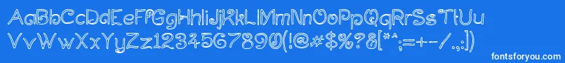 CurlmudgeonHollow Font – White Fonts on Blue Background