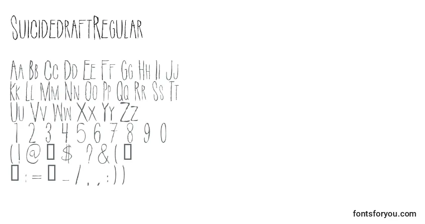 Fuente SuicidedraftRegular - alfabeto, números, caracteres especiales