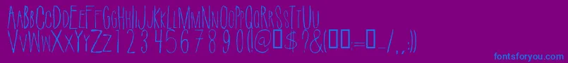 SuicidedraftRegular Font – Blue Fonts on Purple Background