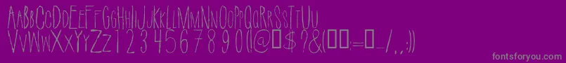 SuicidedraftRegular-Schriftart – Graue Schriften auf violettem Hintergrund