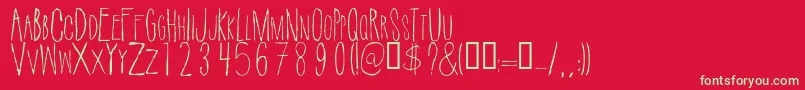 SuicidedraftRegular Font – Green Fonts on Red Background