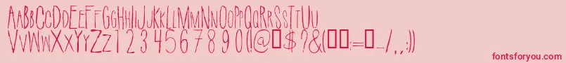 SuicidedraftRegular Font – Red Fonts on Pink Background