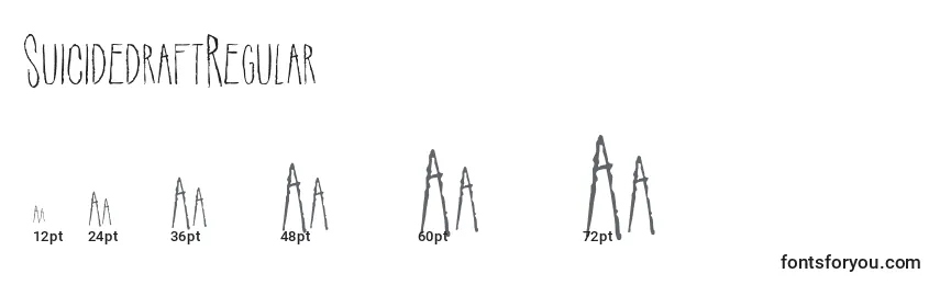 Tamaños de fuente SuicidedraftRegular