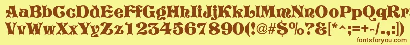 GeTreeTrunk Font – Brown Fonts on Yellow Background