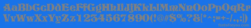 フォントGeTreeTrunk – 青い背景に灰色の文字