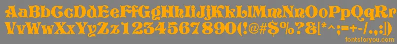 GeTreeTrunk Font – Orange Fonts on Gray Background