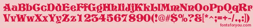 Fonte GeTreeTrunk – fontes vermelhas em um fundo rosa