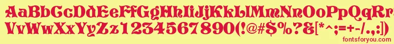 GeTreeTrunk Font – Red Fonts on Yellow Background